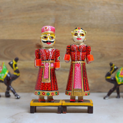 Wooden Isar Gangaur Idols for Pooja-(6 Inch)