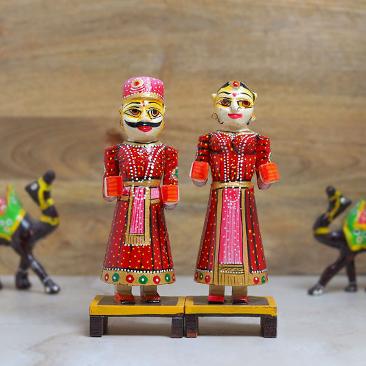 Wooden Isar Gangaur Idols for Pooja-(6 Inch)