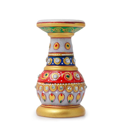 Handmade Ethnic Design Marble Table Clock for Home/Office | Pillar Watch