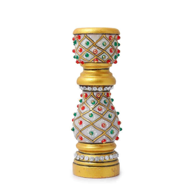 Handmade Traditional Meenakari Marble Candle Holder