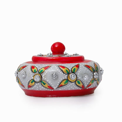 iklauti creation Marble Kumkum Box|Marble Decorative Box Sindoor Dani