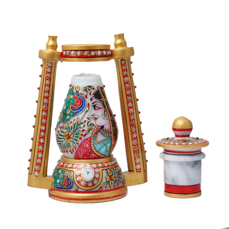 Marble Rajwada Meenakari Night Lamp