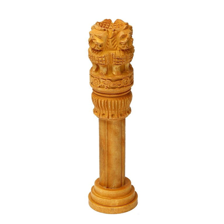 Wooden Ashoka Stambh Desk Ashoka Pillar Ideal for Advocate Tabel Office & Home Decor Showpiece Best for Gifting Purpose