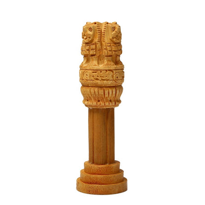 Wooden Ashoka Stambh Desk Ashoka Pillar Ideal for Advocate Tabel Office & Home Decor Showpiece Best for Gifting Purpose