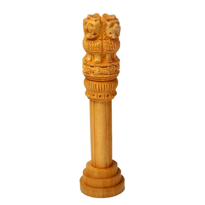 Wooden Ashoka Stambh Desk Ashoka Pillar Ideal for Advocate Tabel Office & Home Decor Showpiece Best for Gifting Purpose