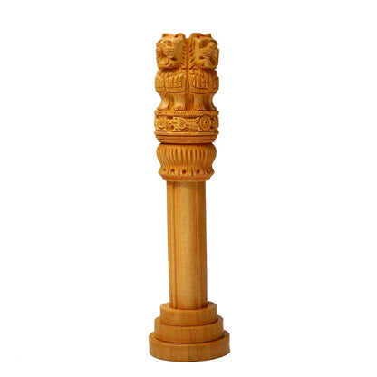 Wooden Ashoka Stambh Desk Ashoka Pillar Ideal for Advocate Tabel Office & Home Decor Showpiece Best for Gifting Purpose