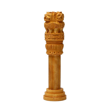 Wooden Ashoka Stambh Desk Ashoka Pillar Ideal for Advocate Tabel Office & Home Decor Showpiece Best for Gifting Purpose