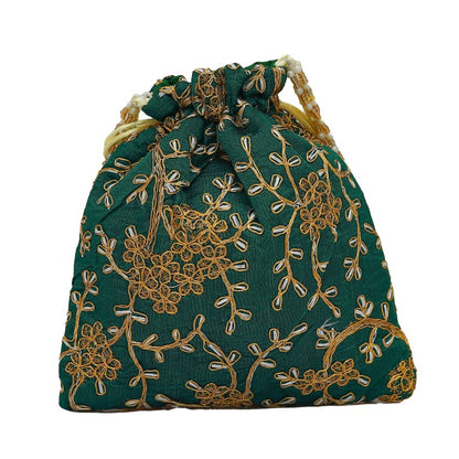 Women's Polti Bag with Pearl Handle and Tassel (Green )