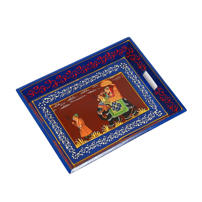 Ambabari Printed Wooden Tray Set of 3