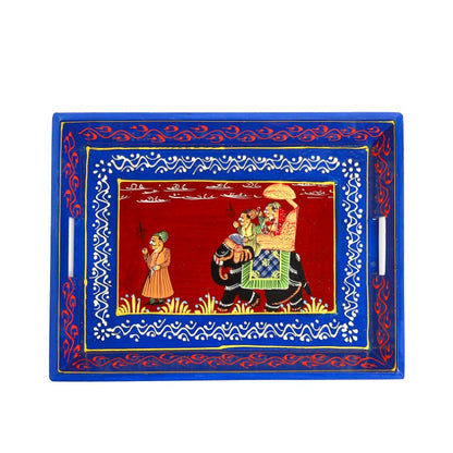 Ambabari Printed Wooden Tray Set of 3