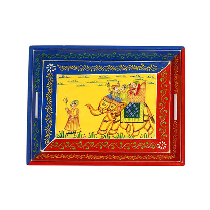 Ambabari Printed Wooden Tray Set of 3