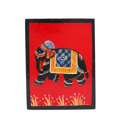 Elephant and Flower Printed Wooden Pen Holder