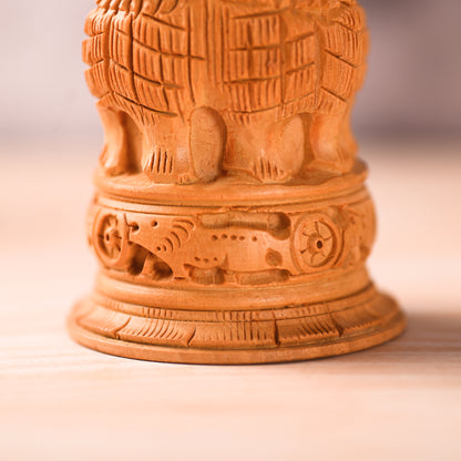 Ashoka Stambh Wooden Pen Stand – 6 Inch Premium Desk Organizer | Ideal Gift for Clients, Teachers, Friends & Office Use