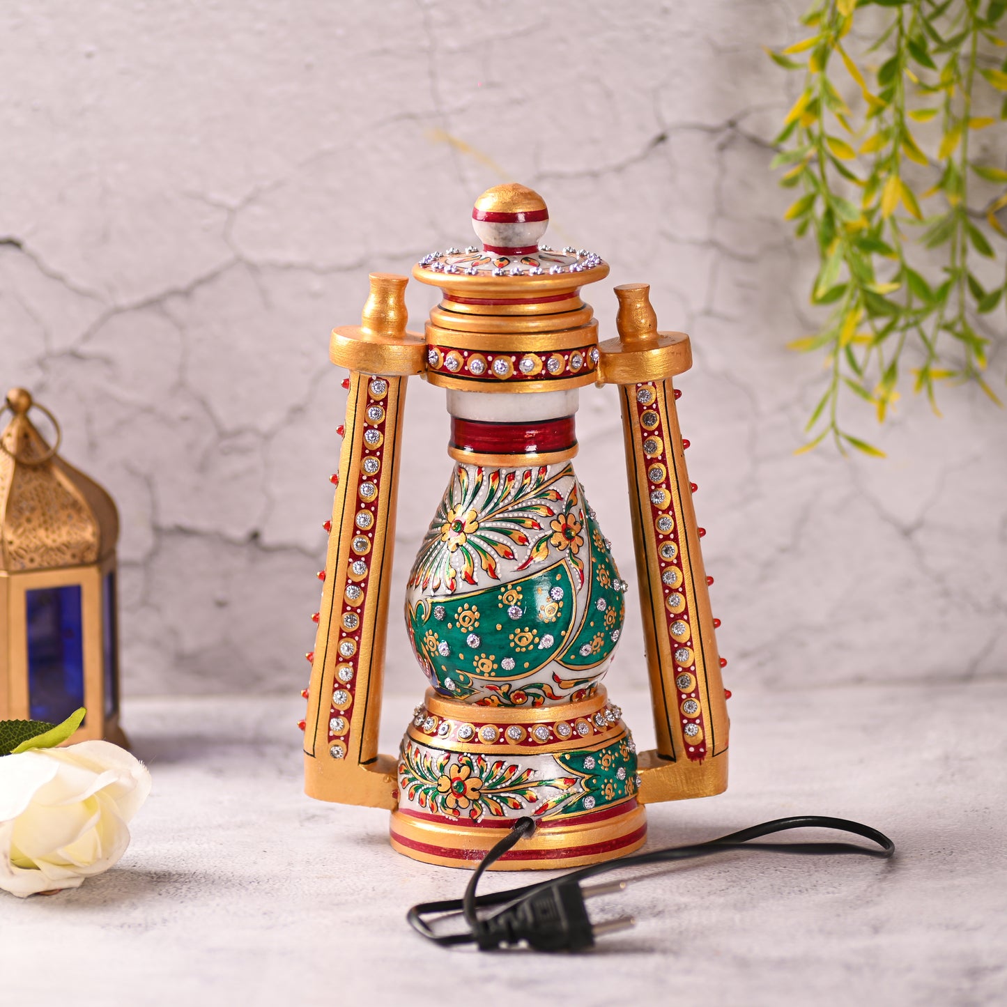 Marble Rajwada Meenakari Night Lamp