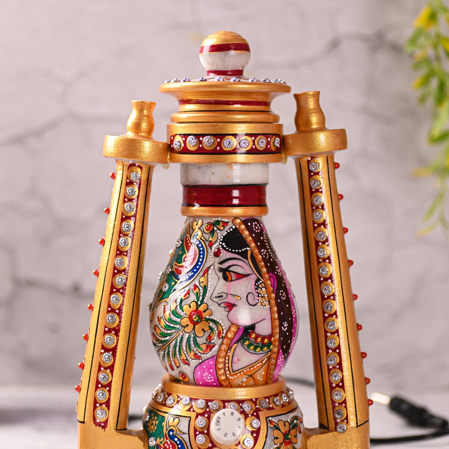 Marble Rajwada Meenakari Night Lamp