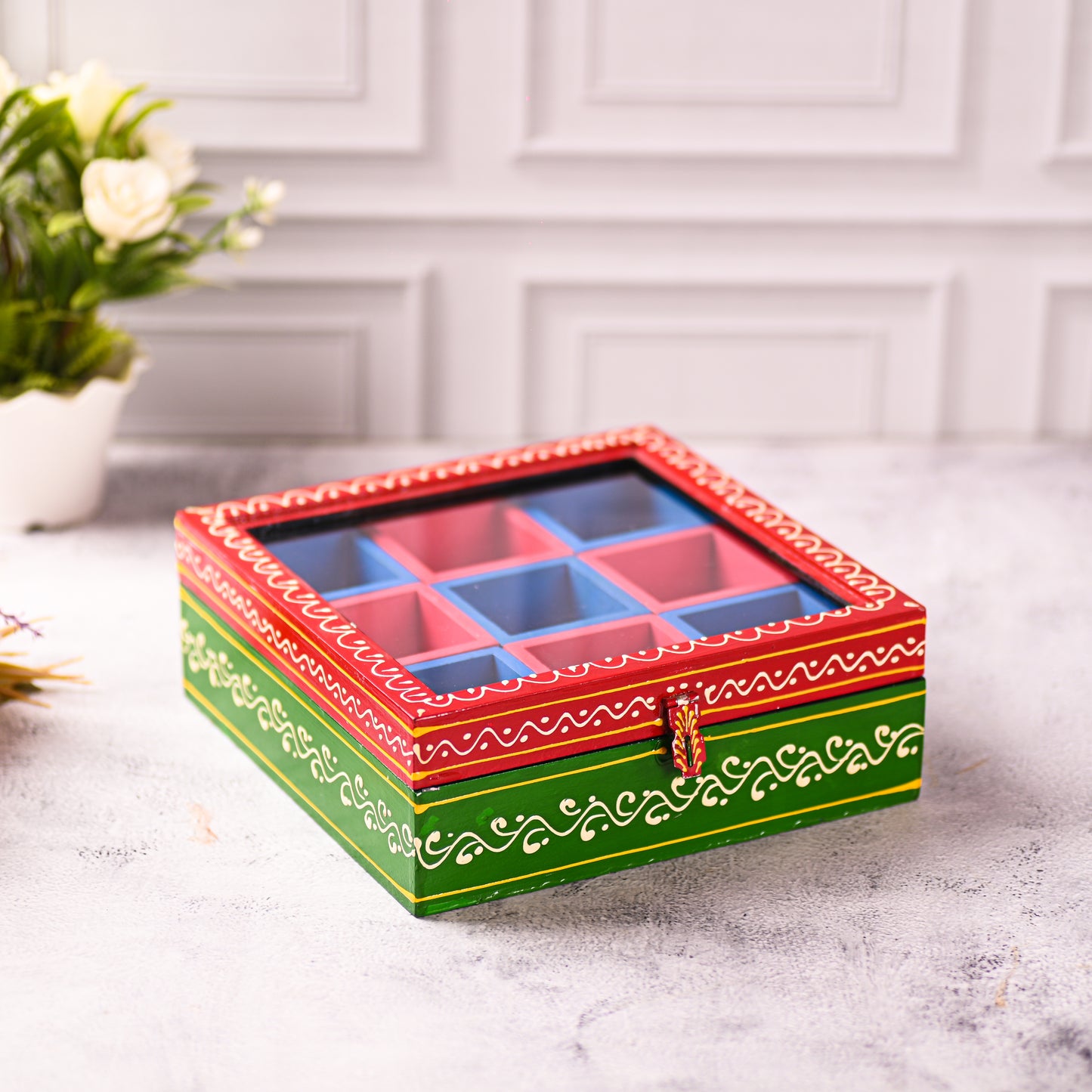 Wooden Spice Masala Box for Kitchen | Spice Container for Kitchen