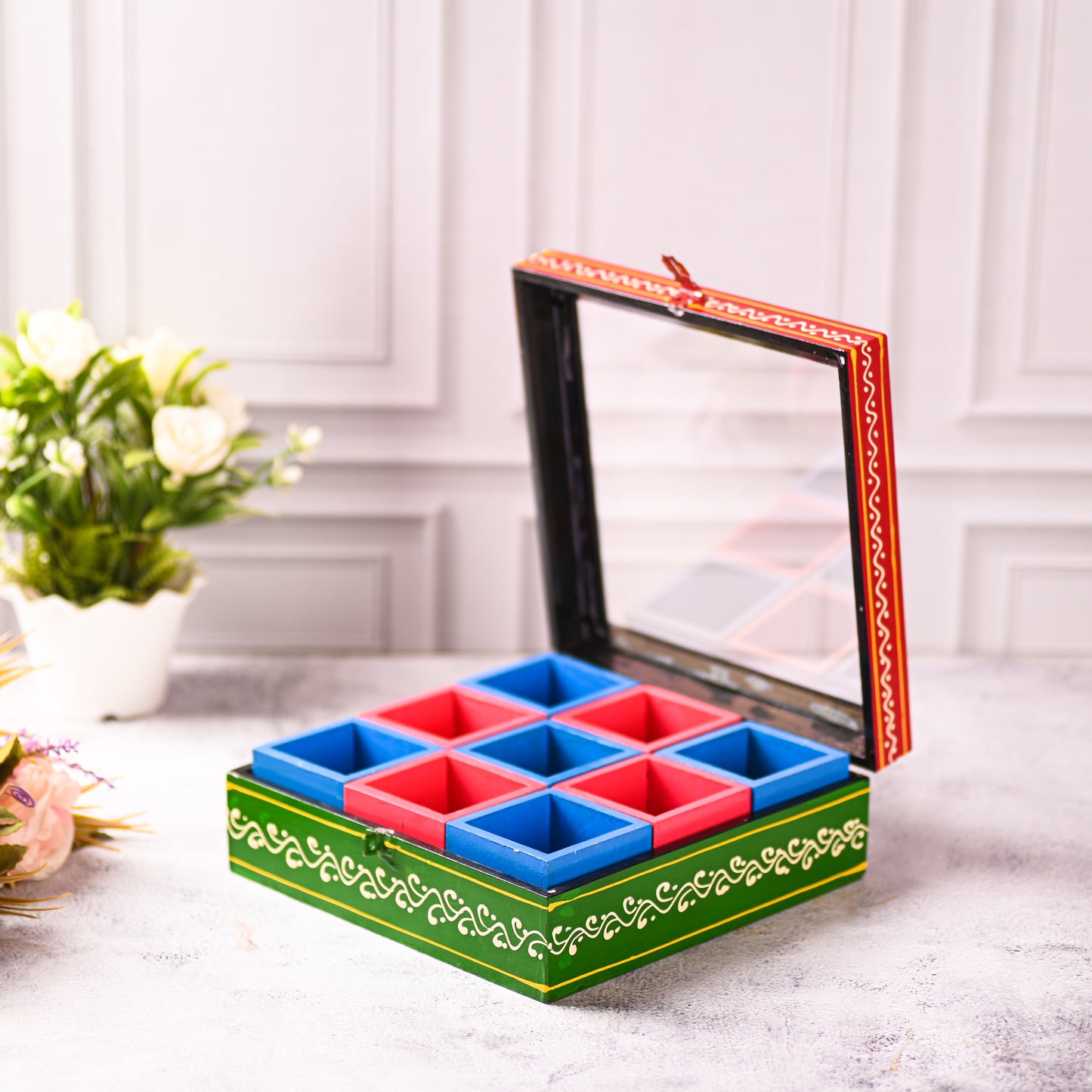 Wooden Spice Masala Box for Kitchen | Spice Container for Kitchen