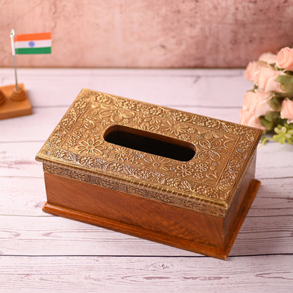 wooden tissue box napkin holder 10 * 6 inches