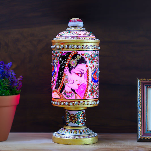 Antique Meenakari Marble Night Lamp