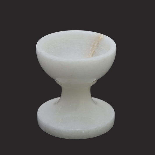 White Marble Diya/Deepak Oil lamp for Pooja & Lighting Decoration