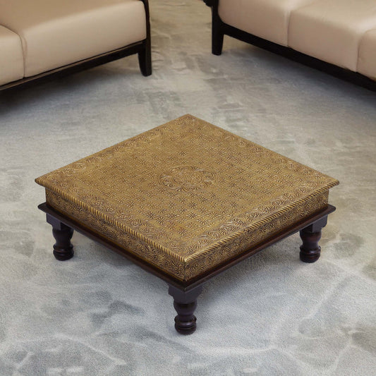 Royal Ritual Wooden Brass Chowki