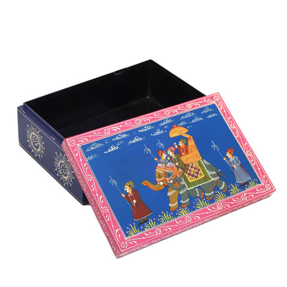 Royal Blue Elephant Wooden Jewellery Box
