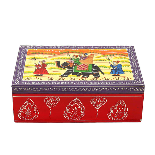 Vintage Elephant Wooden Jewellery Box