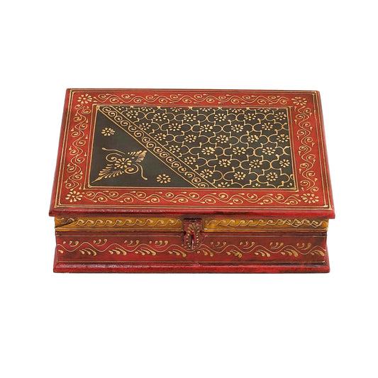 Regal Handpainted Wooden Jewellery Box
