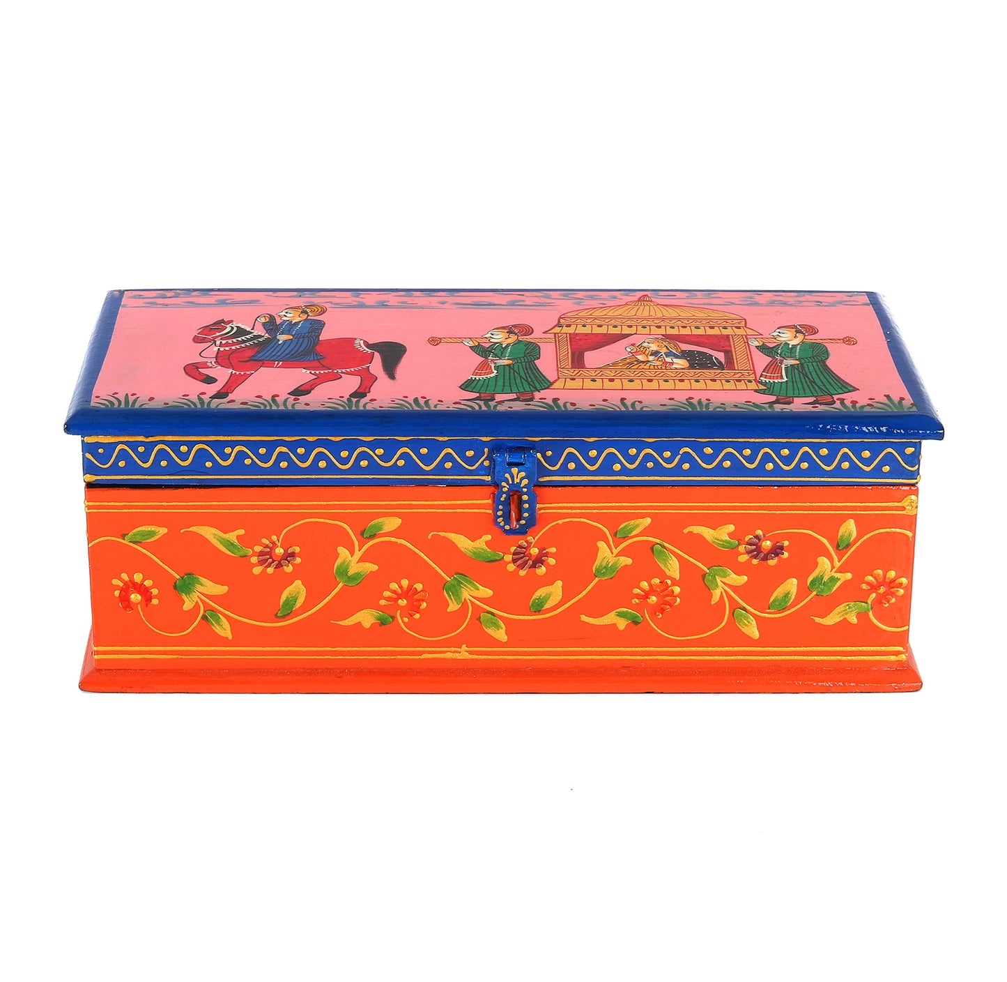 Hand Painted Dhola Maru Wooden Bangle  Box Decorative Showpiece