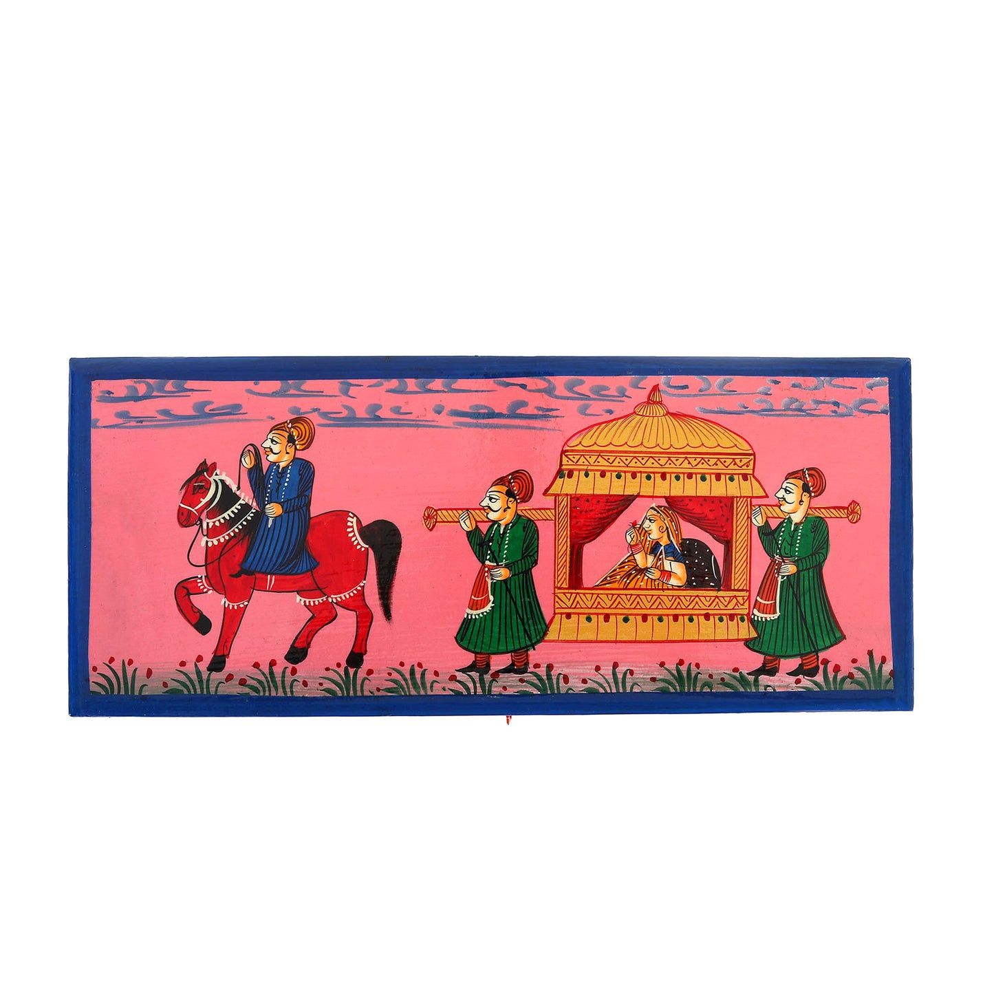 Hand Painted Dhola Maru Wooden Bangle  Box Decorative Showpiece