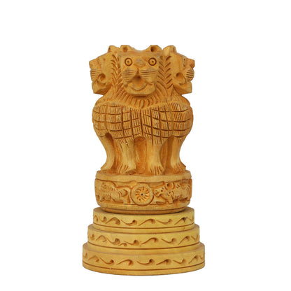 Ashoka Stambh Wooden Pen Stand – 6 Inch Premium Desk Organizer | Ideal Gift for Clients, Teachers, Friends & Office Use