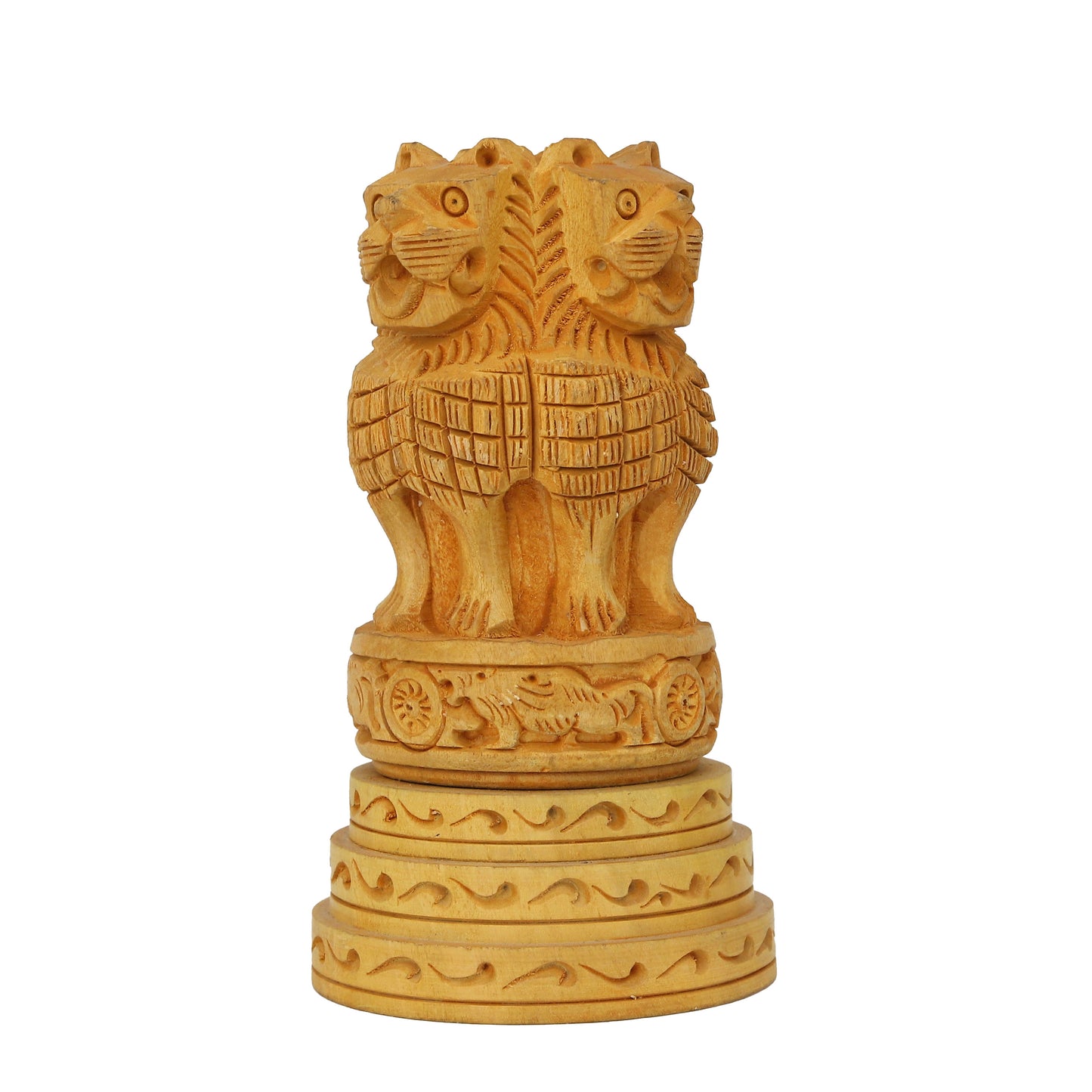 Ashoka Stambh Wooden Pen Stand – 6 Inch Premium Desk Organizer | Ideal Gift for Clients, Teachers, Friends & Office Use