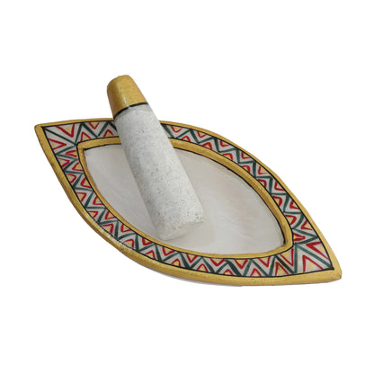 Handcrafted Stone Mortar and Pestle Set (Khalbatta/Imam Dasta/Ohkli Musal) Traditional Spice Grinder & Masher for Kitchen Use