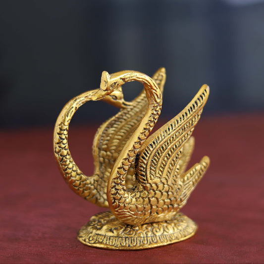 Metal Swan Duck Napkin Holder or Tissue Paper Dispenser Stand Decorative Showpiece Or Figurine for Dining Table (12X8X12 cm, Gold)